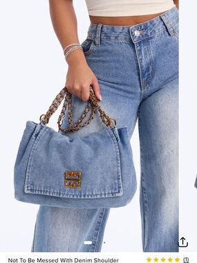 🆕 Fashion Nova Not To Be Messed With Denim Shoulder Bag